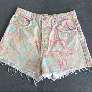 Zara‎ Pastel Tie-Dye Jean Shorts
